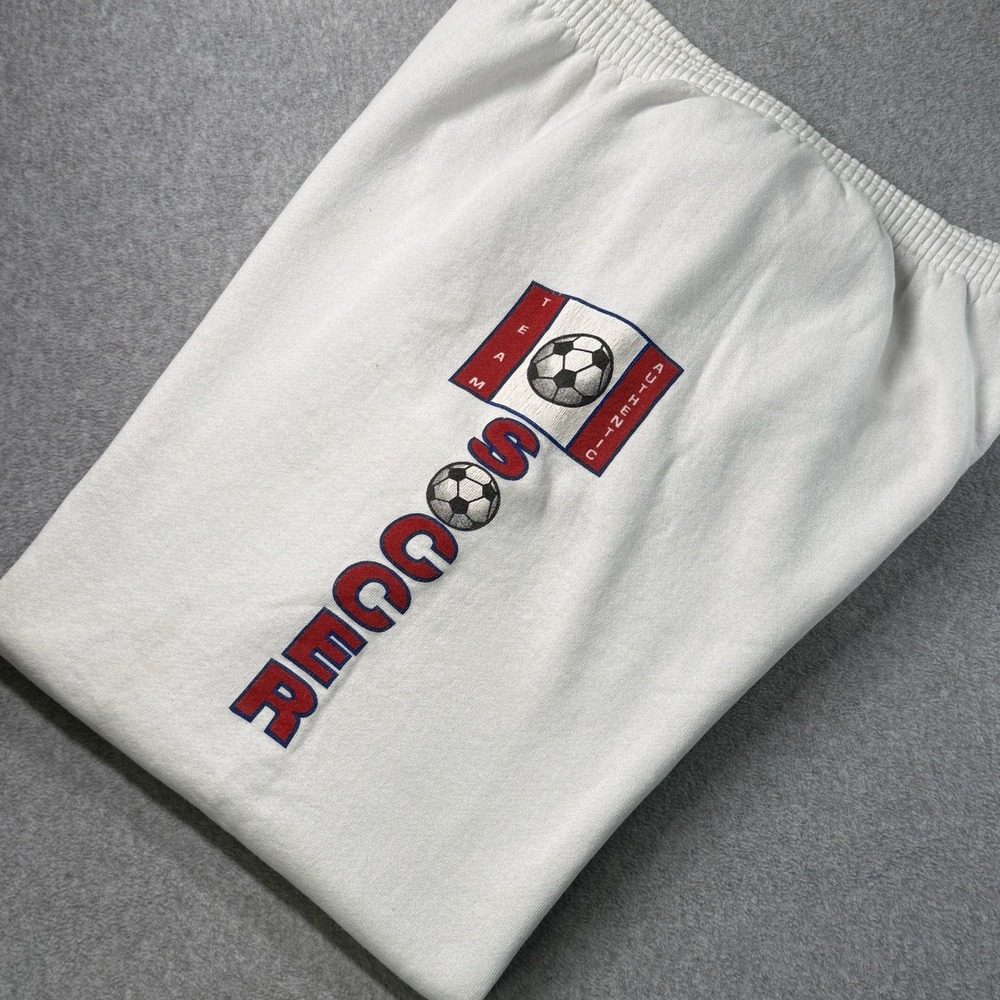 Jerzees USA Made Sweatpants 3XL‎ White Team Soccer Graphic Vintage